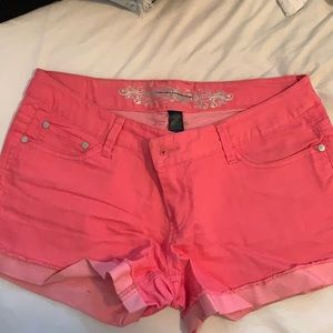 Express coral shorts